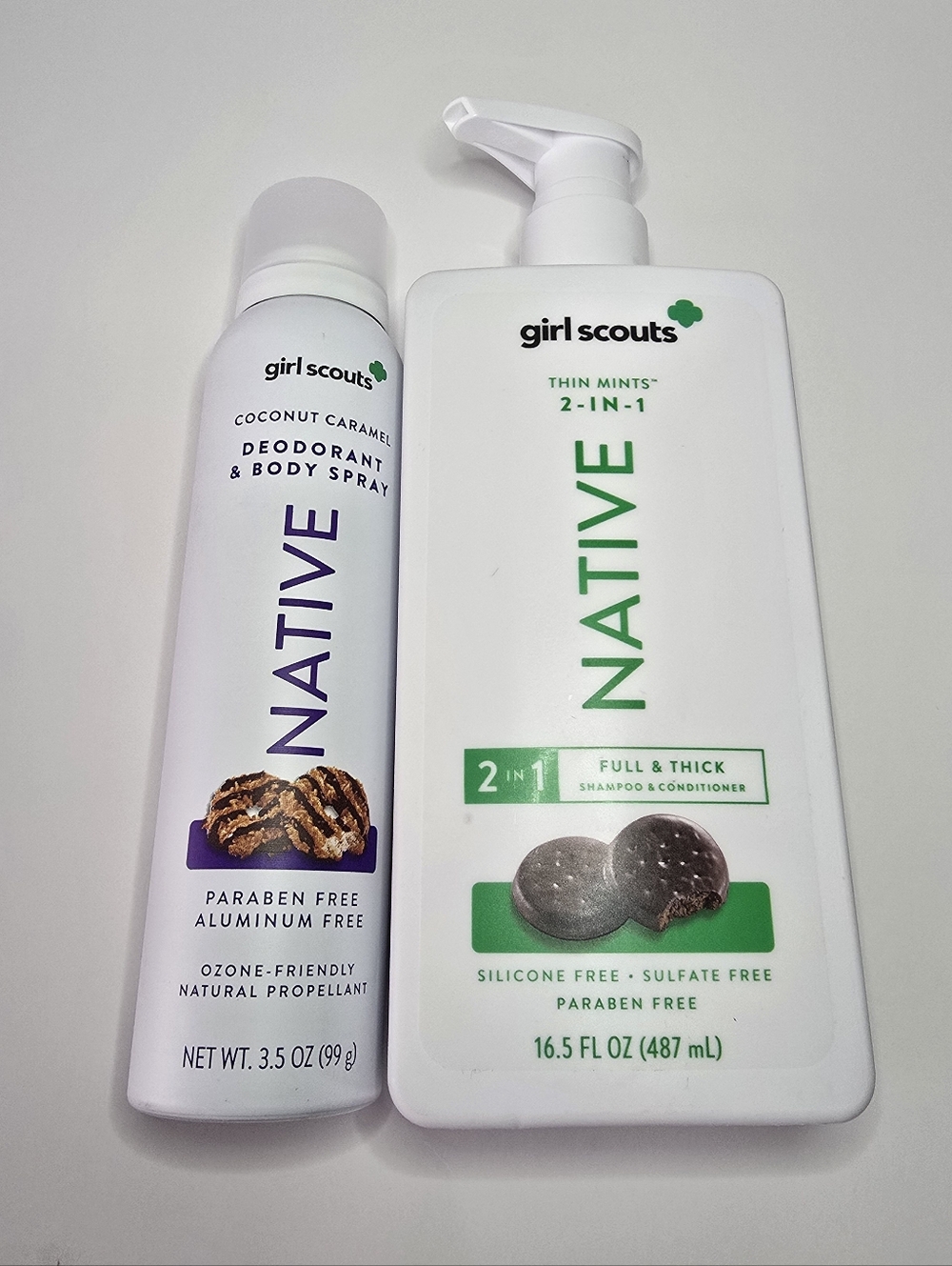 Native x Girl Scouts Thin Mints 2-in-1 Shampoo & Coconut Caramel Deodorant Spray